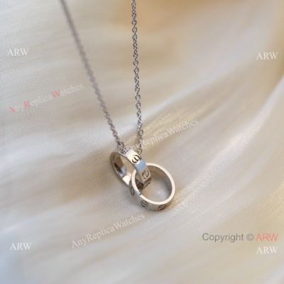 TOP Replica S925 silver Cartier Love Double Pendant Women Necklace